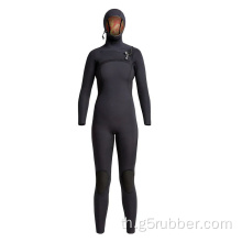 ผู้หญิง 5/4 มม. ด้านหน้า hooded wetsuit เต็มรูปแบบ